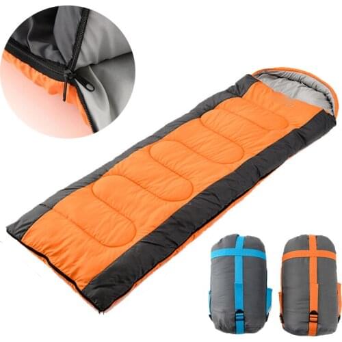 1 PC Camping Sleeping Bag Splicing Zipper Sleeping Bag 4 Season Outdoor Waterproof Hiking envelope Sleeping Bag 220x75cm