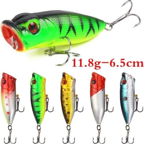 11.8g Popper Fishing Lures Bass Crankbait Wobbler Bait Hard Plastic Artificial Fish Lures Freshwater Saltwater Fishing Tackle