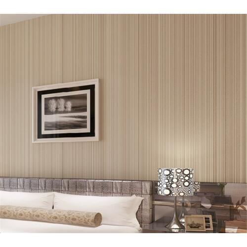 Beibehang Modern simple vertical striped wallpaper warm and stylish solid color yellow brown background 3D wallpaper behang