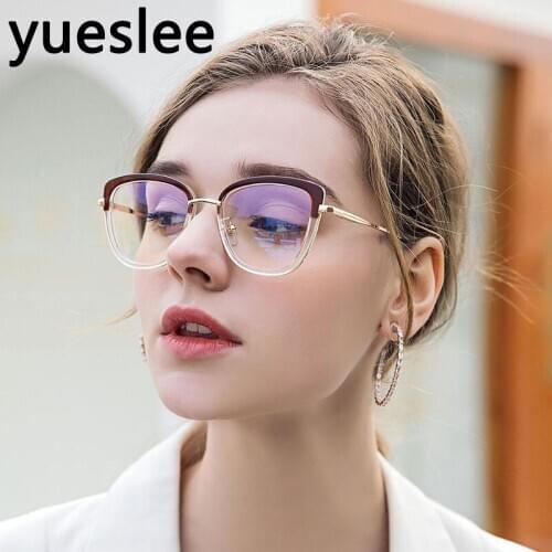 46957 Plastic Titanium Round Glasses Frame Men Women Optical Fashion Anti Blue Computer Eyeglasses