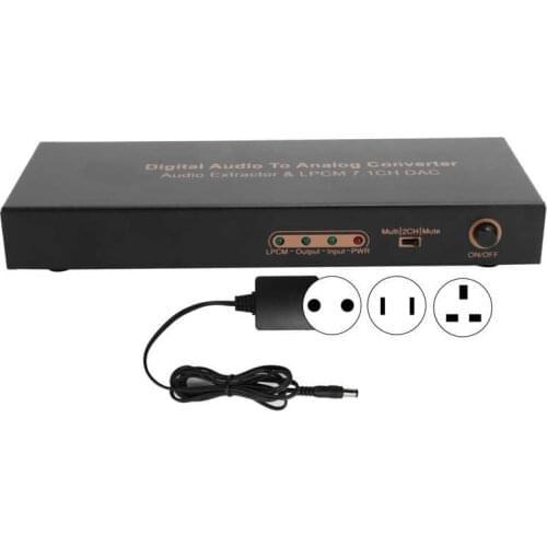 4K Digital Analog 7.1CH Digital Audio Extractor Adapter HD Multimedia Interface 4K Video Converter LPCM