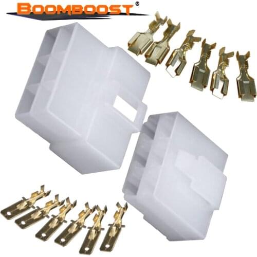 50 set For Motorcycle Ebike Car Automotive 6.3 Electrical Wire Connector Terminal Plug Kits Male Female Cable 6.3mm 2/4/6 pin