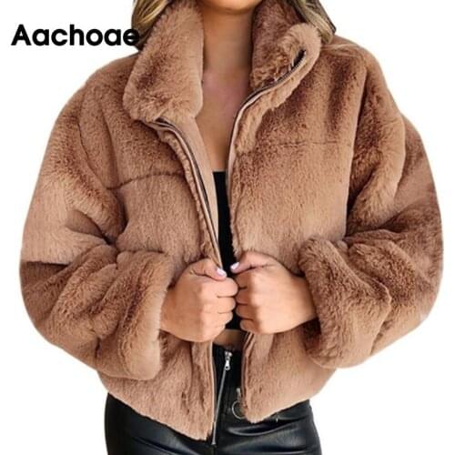 Женские куртки с мехом Aachoae China At AliExpress
