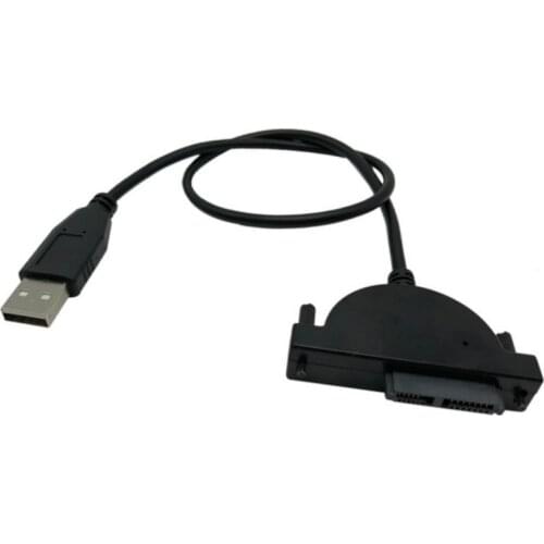 USB 2.0 to Mini Sata II 7+6 13Pin Adapter for Laptop CD/DVD ROM Slimline Drive Converter Cable