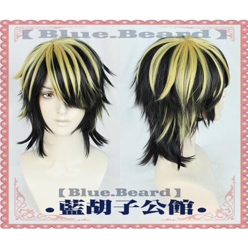 Anime Tokyo Revengers Hanemiya Kazutora Cosplay Wig Black Golden Wig Tokyo Manji Gang Captain Heat Synthetic Fiber Hair Wig