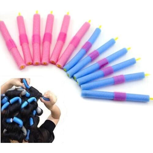 12 X DIY Soft Foam Curlers Makers Bendy Twist Curls Tool Styling Hair Rollers CN