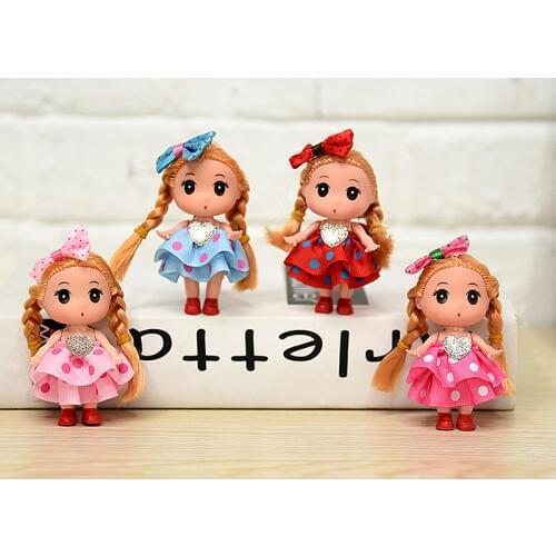 9CM Diamonds brooch Princess bride confused doll fat baby key chain bag pendant wedding dress creative gift toys for children