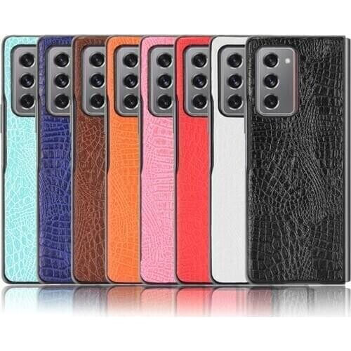 For Samsung Galaxy Z Fold 2 5G Case Luxury Crocodile Skin PU Leather Hard Back Cover Case For Samsung Z Fold 2 Fold2 Phone Case