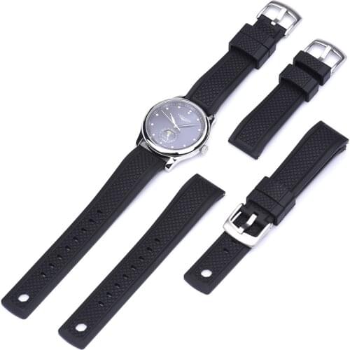 Black/Brown/Red/Blue Summit Fluorine Rubber Strap 20mm 22mm Suitable For Huawei/Samsung Galaxy/Seiko Waterproof Diving Watchband