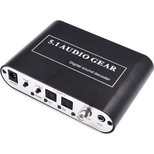Digital Audio Decoder 5.1 Audio Gear DTS/AC3/6CH Digital Audio Converter LPCM to 5.1 Analog Output 2.1 for PS2 PS3 XBOX360 DVD