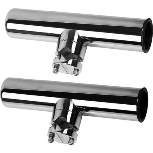 Stainless Steel Fishing Rod Holder for Boat Marine Fishing Accessory fit Rails 7/8'' to 1'' Tube with Adjustable Angle Rod