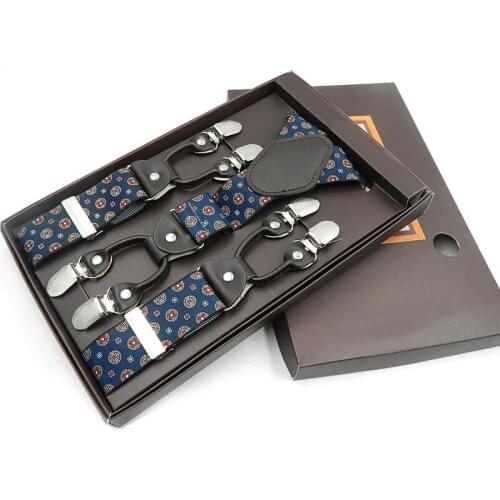 Elastic Suspenders Men Floral Trouser Braces Y Shape With Strong Metal Clips Ceinture Homme Cinturones Hombre 35mm Wide