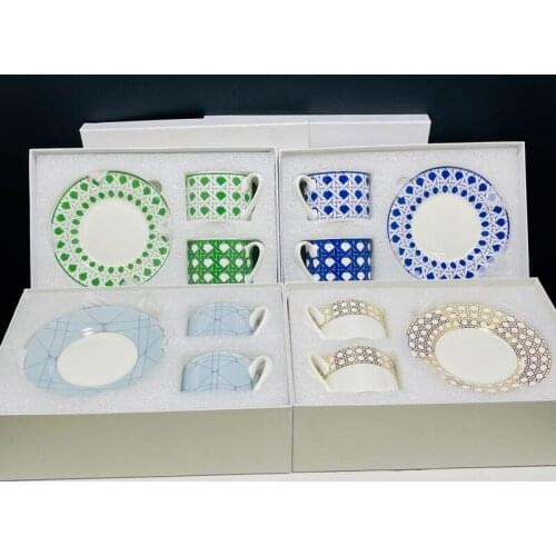 Porcelain Coffee Cups Saucers With Box Luxury Wedding Birthday Gift Personalized Tea Cup Saucer Set Europe Home Office Drinkware