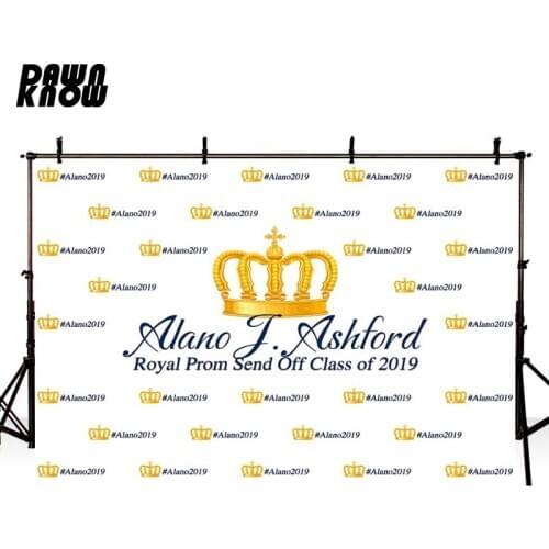 DAWNKNOW Crown Prom 2K19 Photography Background Celebrate Party Photocall Backdrop Photo Shoot Customize lv1910