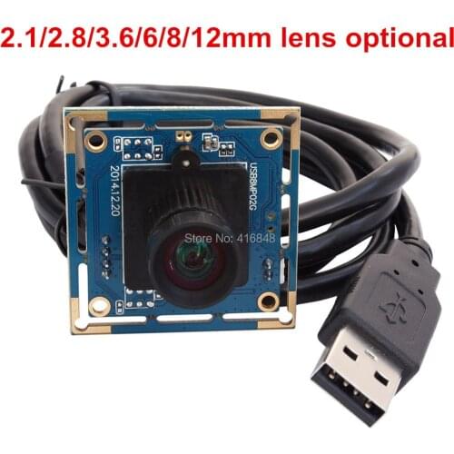 2.1/2.8/3.6/6/8/12mm lens HD 8MP 3264X2448 MJPEG 1/3.2'' Sony IMX179 UVC CCTV security mini usb video camera 38*38mm board