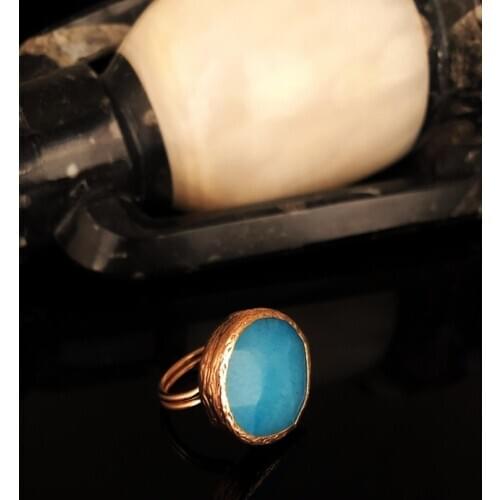 Dr Stone Natural Stone Women 'S Agate Stone Rose Gold Plated Ring KRB404 372884232