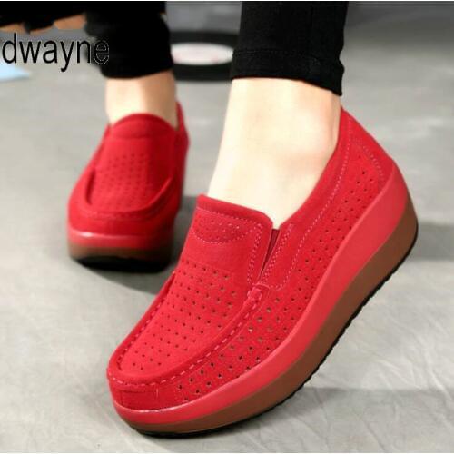Women Flat Platform Loafers Ladies Elegant Suede Leather Moccasins Shoes Woman Slip On Moccasin Womens blue Casual Shoes 869