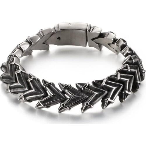 New fashion mens jewelry domineering exaggerated personality punk skull titanium steel mens bracelet