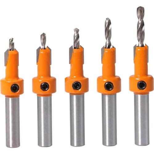 5PCS Wood Hole Drill Bit Timber Wood Working Countersink Drill Bit Set Screw Cutter For Wood