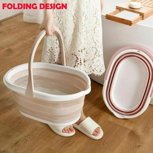 New Foldable Mop Bucket Collapsible Portable Wash Basin Dishpan With Handle Folding Mop Buckets 3 color