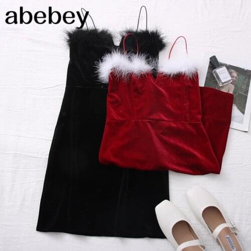 2021 New Spring Autumn Women Sexy All-match Off Shoulder Dress V-neck Plush stitching slim Dress Sling A-line short Dress