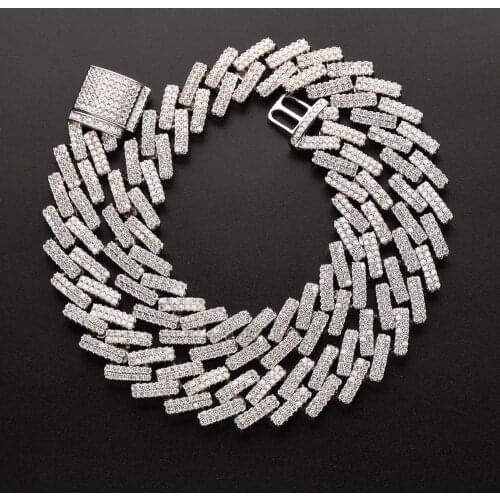 New Hot Selling 16Mm Miami Newest Box Clasp Cuban Link Chain Heavy Iced Zircon Necklace Choker Bling Hip Hop Jewelry For Men