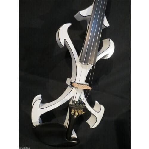 Handmade Brand New White Great Streamline Model 4/4 Electric Violin/Violino Solid Wood String Instrument Rosin Case Bow Included