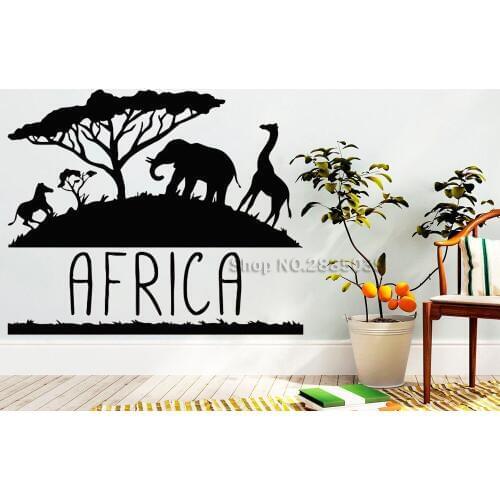 New Design Africa Wall Stickers Animals Mural Home Interior Wall Decor Creative Living Room Wall Tattoo Removable Posters LC785