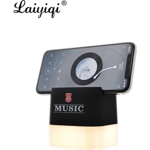 Laiyiqi new LED breathing nightlight wireless speaker Bluetooth altavoz portatil con radio FM hoporler bocina dock phone support