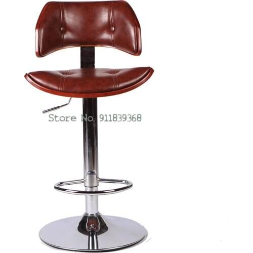 Nordic Light Luxury Bar Chair Wooden Back Home Modern Simple Bar Chair Lift Rotary Bar Stool Front Desk Chair High Stool