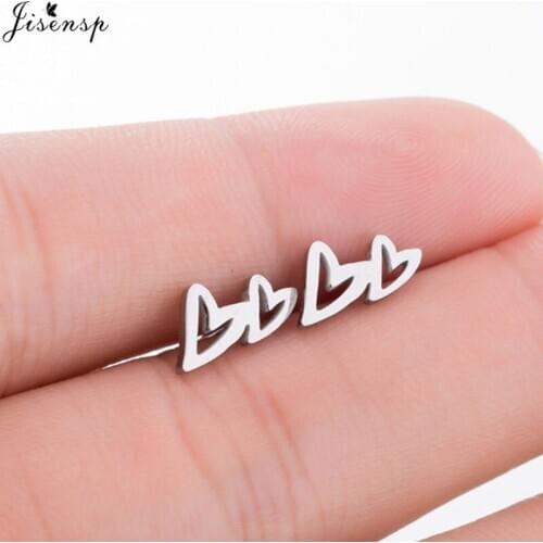 Fashion Stainless Steel Love Heart Stud Earrings for Women Student Teen Jewelry Gift Girlfriend Valentines Day Gifts