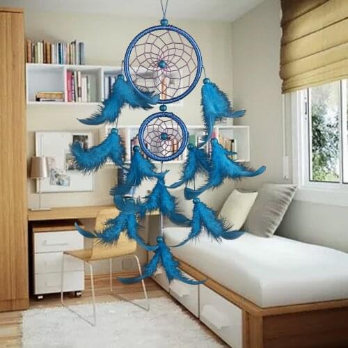 Home Decoration Dream Catcher Feathers Hand-Woven Ornaments Birthday Gift Craft Wall Hanging Girls Room Decor Drop Shipping