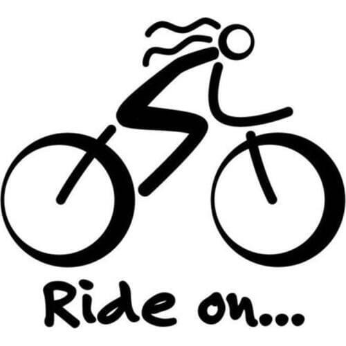 14.2CM*12.8CM Bike Sticker Bicycle Sport Biking Bike Cycling Car Window Decal Vinyl Car Stylings Sticker Black Sliver C8-0711