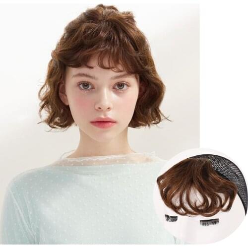 LVHAN High Quality Synthesis Bangs Hairpieces Curly Front False Fringe Thin Synthetic Hair Bangs In Hairpiece Fringe