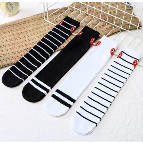 YZ-S-XH-0024 New combed cotton middle hose for boys and girls, striped dance socks for students, childrens socks