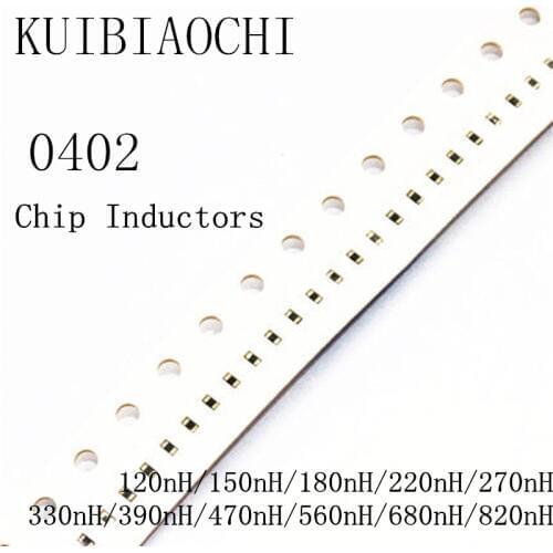 100pcs/LOT chip inductor 1005 0402 120nH 150nH 180nH 220nH 270nH 330nH 390nH 470nH 560nH 680nH 820nH 0402 chip inductor