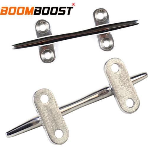 2PCS For Boat Yacht Marine Latch Line Dock Deck Rope Cleat 4.9 inch Silver Hardware Stainless Steel 316 Tie