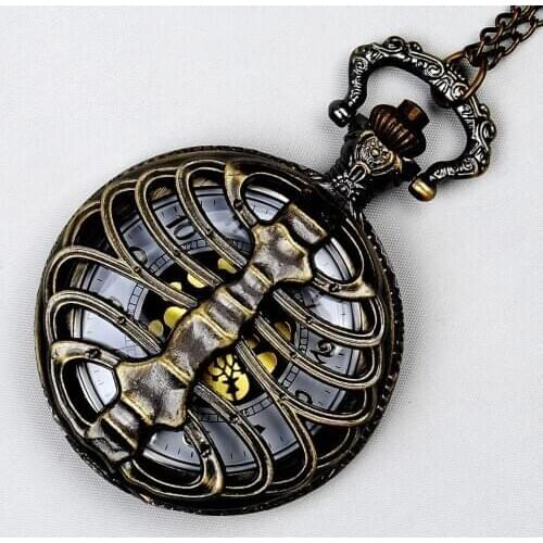 2018 Retro Classical Quartz Pocket Watch Steampunk Necklace Quartz Watch Men Women Pendant Necklace Chain Gift
