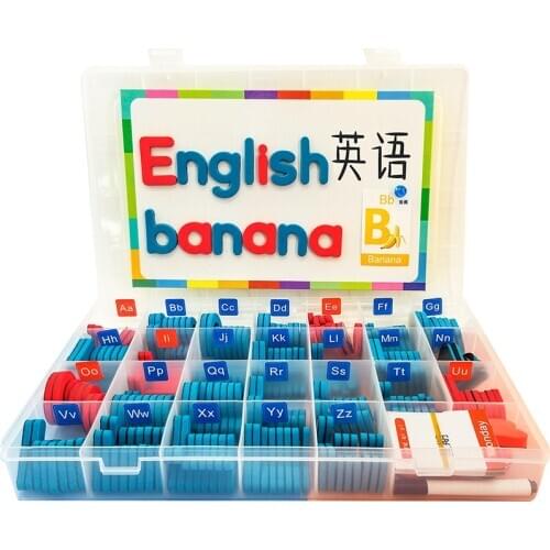 208PCS Magnetic Foam Letters Teaching Aids Alphabets Set with Magnet Board for Kids ABC Spelling and Learning Toys for Children
