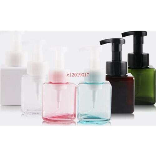 250ML Plastic Soap Dispenser Bottle Square Shape Foaming Pump Bottles Soap Mousses Liquid Dispenser Foam Bottles Packing Bottles