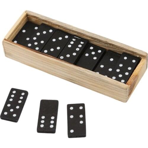 28 Pcs/Set Wooden Domino Blocks Board Game Travel Funny Table Game Domino Toys For Kid Children Educational Toys Domino Blocks