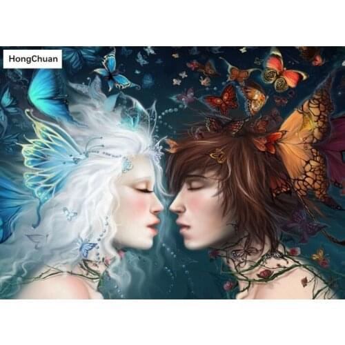 5D diamond painting full square/round diamond embroidery butterfly couple figure handmade rhinestone DIY mosaic home decoration