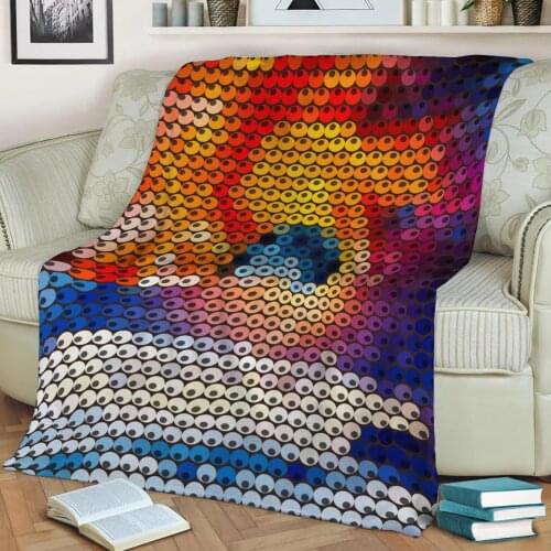Abstract Geometric Pattern 3D Printed Velvet Plush Throw Fleece Blanket Bedspread Sherpa Blanket Home Decora