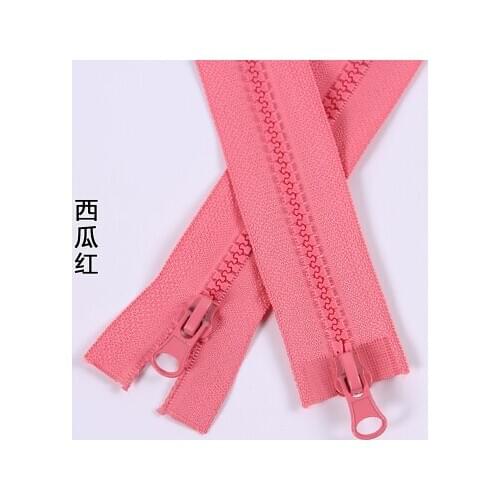Free shipping 5pcs/lot 5# 150cm watermelon red resin double sliders open-end zipper clothes Placket bedding bag zipper