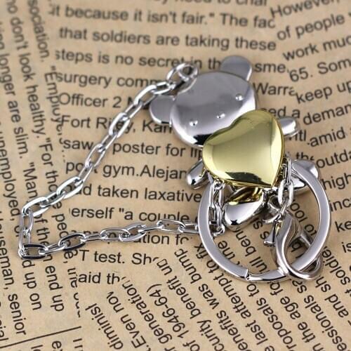 Bear keychain cute key ring for women chain heart key chain key holder portachiavi chaveiro llaveros mujer valentine gift
