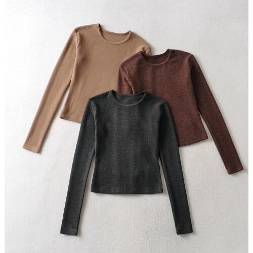 Женские однотонные футболки BRUSCREST China At AliExpress