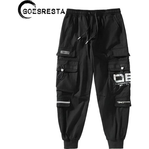 Hip Hop Black Men Pants 2021 New Streetwear Jogger Multi-pocket Cargo Trousers Harajuku Harlan Loose Fashion Casual Pants Men