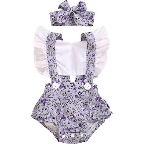 Summer Baby Girls Romper Infant Newborn Sleeveless Girls Floral One-pieces Jumpsuit Baby Cotton Soft Clothes Outfits Hot