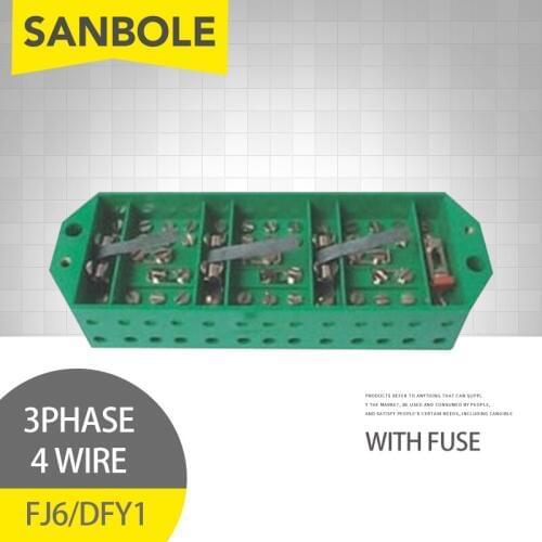 FJ6/DFY1 Terminal Block With Fuse Three-phase Four Line Electric Green Meter Box Connection Box