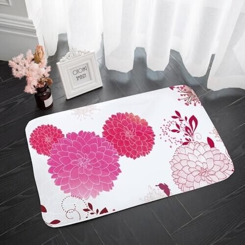 Bathroom floormat / doormat waterproof door mats plant nature foot pads thick sponge bathroom cartoon flannel non-slip